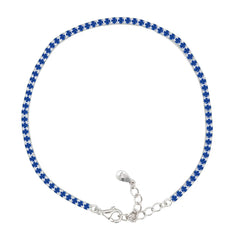 Asfour Creations Tennis Bracelet With Turquoise Pear & Emerald Zircon In 925 Sterling Silver