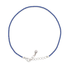 Asfour Creations Tennis Bracelet With Turquoise Pear & Emerald Zircon In 925 Sterling Silver