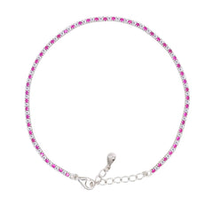 Asfour Creations Tennis Bracelet With Turquoise Pear & Emerald Zircon In 925 Sterling Silver