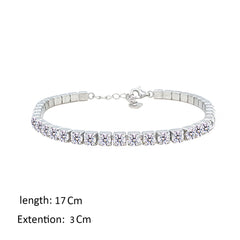 Asfour Creations Tennis Bracelet With Round Zircon In 925 Sterling Silver-BM0145