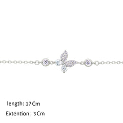 Asfour Creations Chain Bracelet With Butterfly Design In 925 Sterling Silver-BM0161