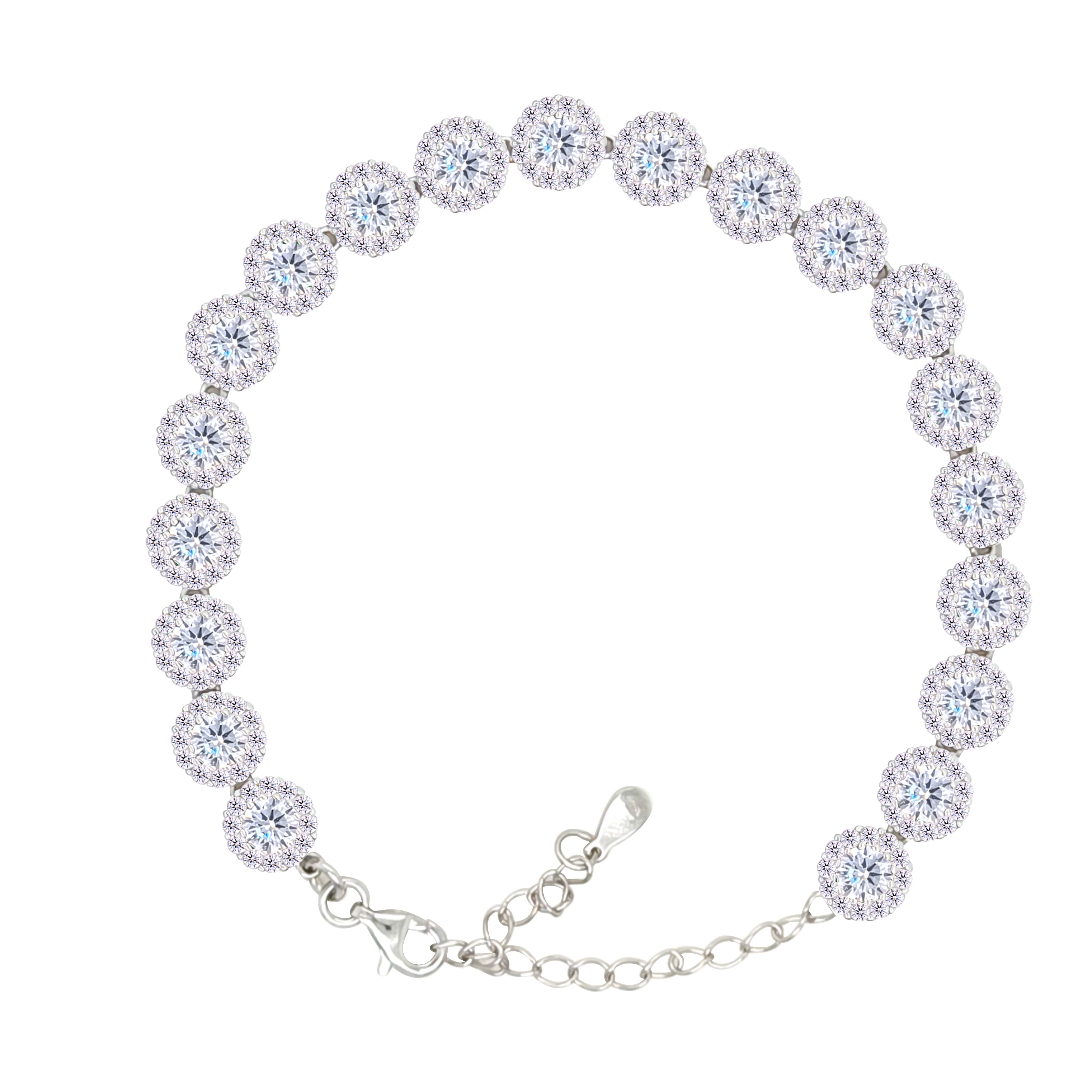 Asfour Creations Tennis Bracelet With Turquoise Pear & Emerald Zircon In 925 Sterling Silver