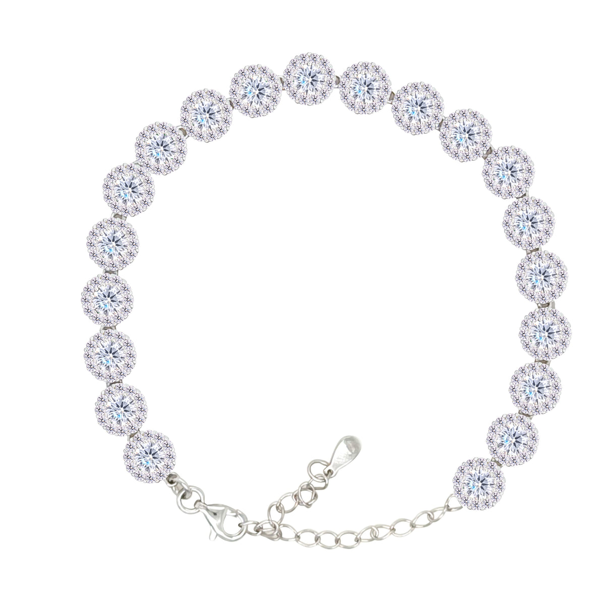 Asfour Creations Tennis Bracelet With Turquoise Pear & Emerald Zircon In 925 Sterling Silver