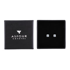 Asfour Creations Stud Earring Inlaid With Zircon Stone In 925 Sterling Silver-EM0015
