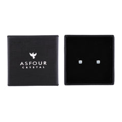 Asfour Creations Stud Earring Inlaid With Zircon Stone In 925 Sterling Silver-EM0126