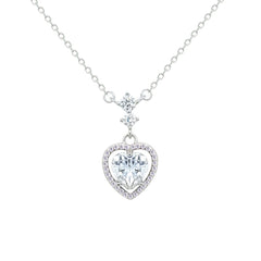 Asfour Creations Chain Necklace With Heart Pendant In 925 Sterling Silver-NM0073