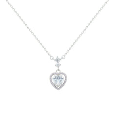 Asfour Creations Chain Necklace With Heart Pendant In 925 Sterling Silver-NM0073
