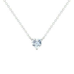 Asfour Creations Chain Necklace With Heart Pendant In 925 Sterling Silver-NM0090