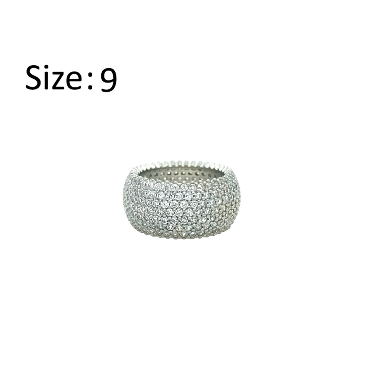 Asfour Creations Band Ring With 7 Line Zircon Stone In 925 Sterling Silver-RD0191-9