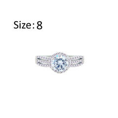 Asfour Creations Fashion Ring With Round Design Inlaid With Zircon In 925 Sterling Silver-RM0112-8