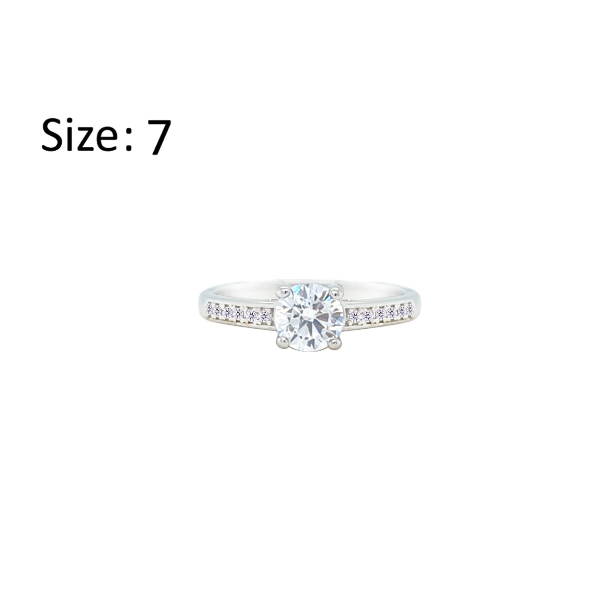 Asfour Creations Fashion Ring With Round Design Inlaid With Zircon In 925 Sterling Silver-RM0144-7