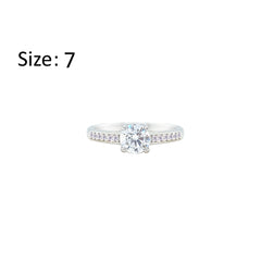 Asfour Creations Fashion Ring With Round Design Inlaid With Zircon In 925 Sterling Silver-RM0144-7