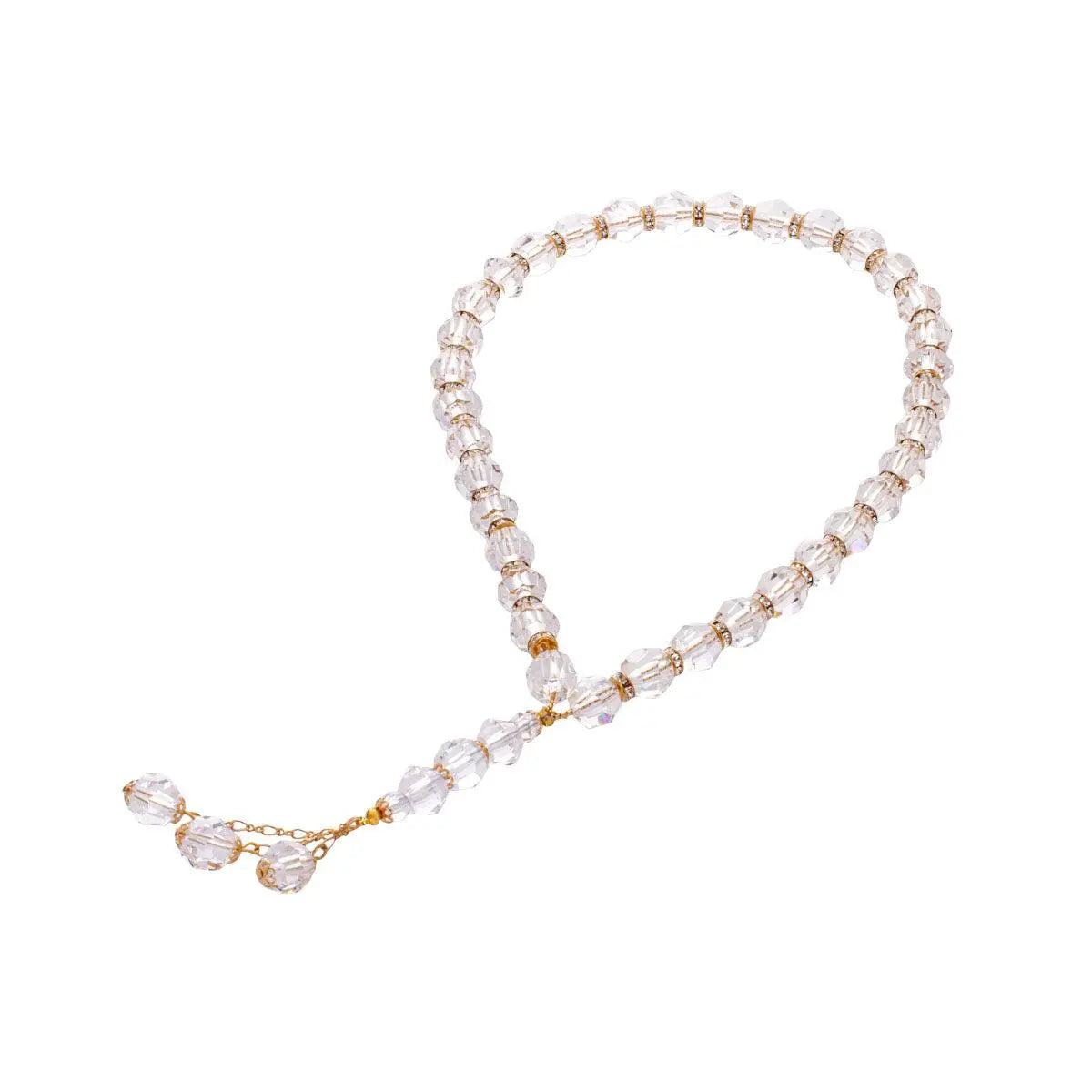 Rosary Big Crystal Beads  With Gold Separator