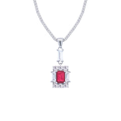 Asfour Creations Jewelry Set With Decorative Fuchsia Emerald Design In 925 Sterling Silver-SD0050-F-8