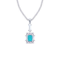 Asfour Creations Jewelry Set With Decorative Turquoise Emerald Design In 925 Sterling Silver-SD0050-GC-7