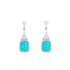 Asfour Creations Jewelry Set With Decorative Turquoise Design In 925 Sterling Silver-SD0052-GC-9