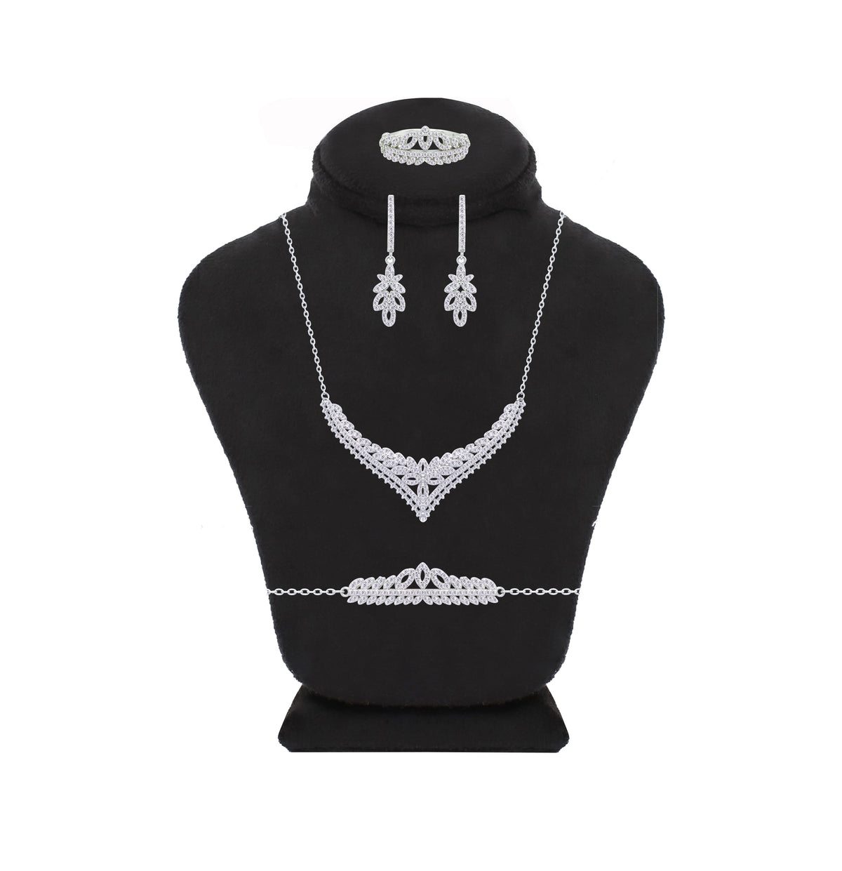 Asfour Creations Jewelry Set With Art Deco Design In 925 Sterling Silver -SM0023-7