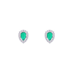 Asfour Creations jewelry Set With Emerald Pear Design Inlaid With Zircon In 925 Sterling Silver-SM0039-G