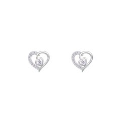 Asfour Creations Jewelry Set With Heart Design Inlaid With Zircon In 925 Sterling Silver-SM0041